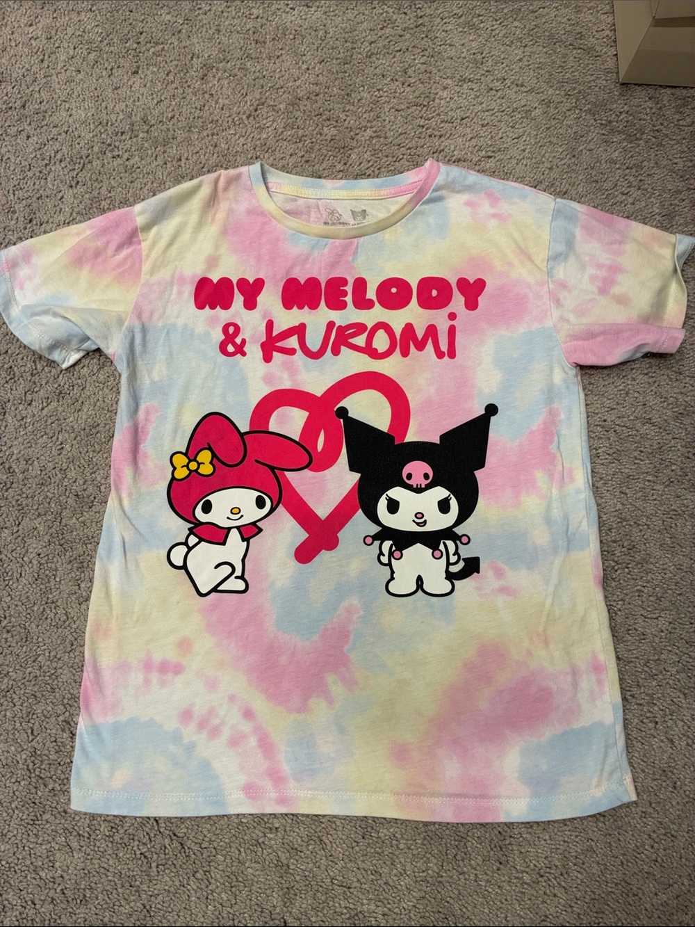 Sanrio Tie-Dye My Melody & Kuromi Graphic Tee - Pink, Blue, Cream